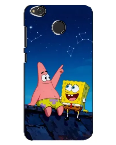 Чехол для Xiaomi Redmi 4X с картинкой «Губка Боб и Патрик ночью»
