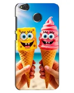 Чехол для Xiaomi Redmi 4X с картинкой «Спанч Боб мороженое»
