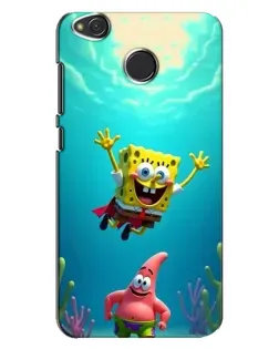 Чехол для Xiaomi Redmi 4X с картинкой «Спанч Боб под водой»