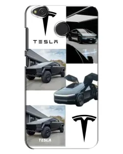 Чохол для Xiaomi Redmi 4X з картинкою «Колаж Cybertruck Tesla»