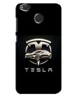 Чохол для Xiaomi Redmi 4X з картинкою «Tesla — срібне авто»