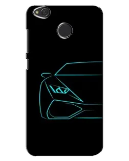 Чохол для Xiaomi Redmi 4X з картинкою «Блакитний силует Lamborghini»