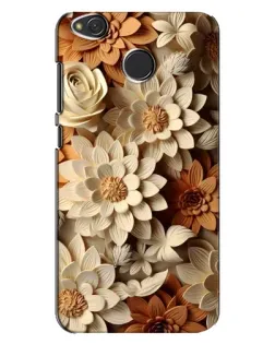 Чохол для Xiaomi Redmi 4X з картинкою «Бежевий флористичний декор»