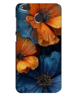 Чохол для Xiaomi Redmi 4X з картинкою «Яскрава синьо-помаранчева флора»