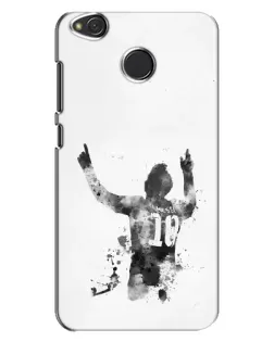Чохол для Xiaomi Redmi 4X з картинкою «Чорно-білий силует Мессі»