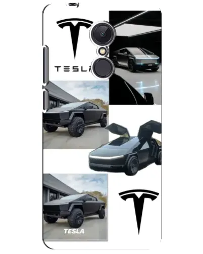 Чехол для Xiaomi Redmi 5 Plus с картинкой «Коллаж Cybertruck Tesla»