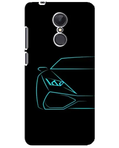 Чехол для Xiaomi Redmi 5 Plus с картинкой «Голубой силуэт Lamborghini»