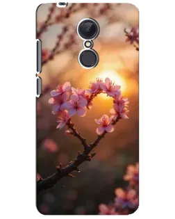 Чехол для Xiaomi Redmi 5 Plus с картинкой «Розовый цвет сердце на фоне заката»