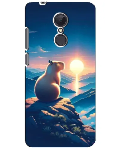 Чехол для Xiaomi Redmi 5 Plus с картинкой «Закат солнца с капибарой»