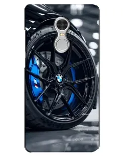 Чехол для Xiaomi Redmi 5 с картинкой «Колесо BMW вблизи»