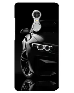 Чехол для Xiaomi Redmi 5 с картинкой «Черная BMW — профиль»