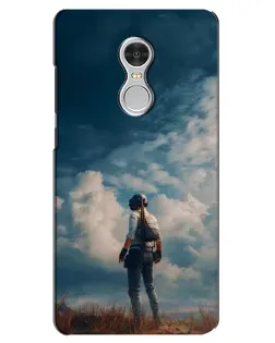 Чохол для Xiaomi Redmi 5 з картинкою «Герой PUBG на скелі»