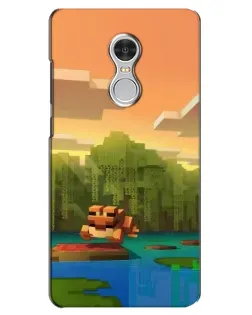 Чохол для Xiaomi Redmi 5 з картинкою «Майнкрафт захід сонця»
