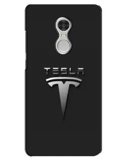 Чохол для Xiaomi Redmi 5 з картинкою «Сталевий логотип Tesla»