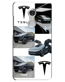 Чохол для Xiaomi Redmi 5 з картинкою «Колаж Cybertruck Tesla»