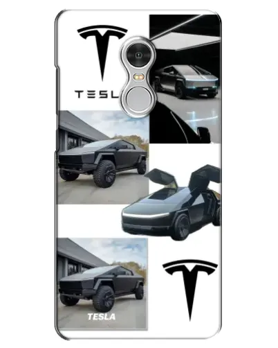 Чохол для Xiaomi Redmi 5 з картинкою «Колаж Cybertruck Tesla»