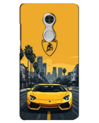 Чохол для Xiaomi Redmi 5 з картинкою «Жовтий Lamborghini місто»