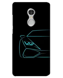 Чохол для Xiaomi Redmi 5 з картинкою «Блакитний силует Lamborghini»