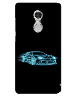 Чохол для Xiaomi Redmi 5 з картинкою «Неоновий контур Lamborghini»