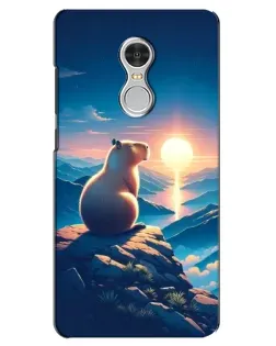 Чохол для Xiaomi Redmi 5 з картинкою «Захід сонця з капібарою»