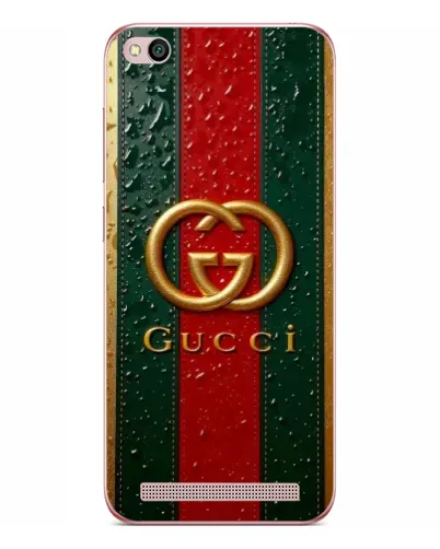 Чехол для Xiaomi Redmi 5A с картинкой «Gucci — фирменная полоса и золото» Чехол для Xiaomi Redmi 5A с картинкой «Gucci — фирменная полоса и золото»