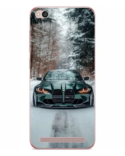 Чехол для Xiaomi Redmi 5A с картинкой «BMW в зимнем лесу»