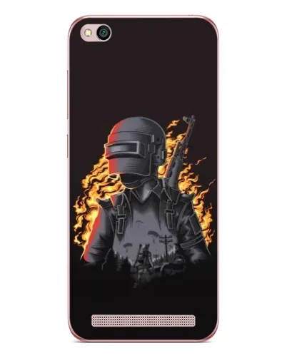 Чехол для Xiaomi Redmi 5A с картинкой «PUBG — огненный силуэт»