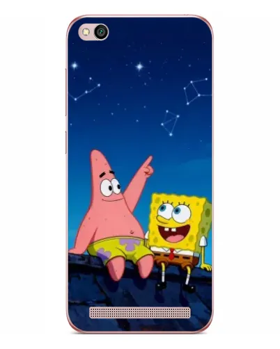 Чехол для Xiaomi Redmi 5A с картинкой «Губка Боб и Патрик ночью»