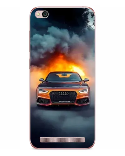 Чехол для Xiaomi Redmi 5A с картинкой «Audi в огненном дыму»