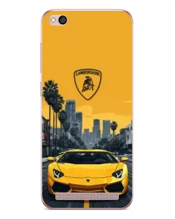 Чехол для Xiaomi Redmi 5A с картинкой «Желтый Lamborghini город»