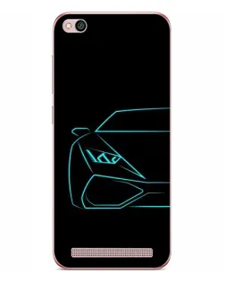 Чехол для Xiaomi Redmi 5A с картинкой «Голубой силуэт Lamborghini»