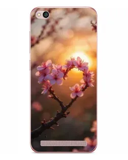 Чехол для Xiaomi Redmi 5A с картинкой «Розовый цвет сердце на фоне заката»