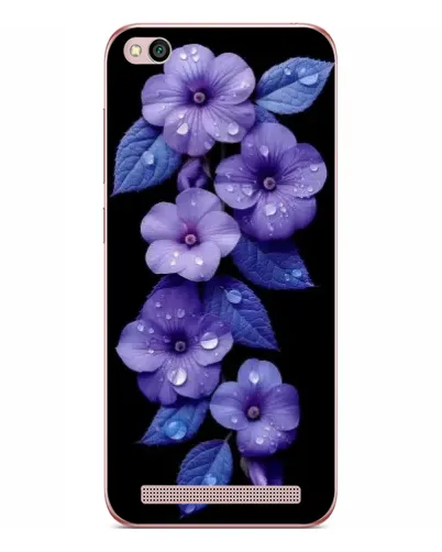 Чехол для Xiaomi Redmi 5A с картинкой «Фиолетовые цветы с росою»