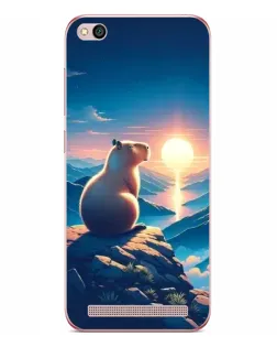 Чохол для Xiaomi Redmi 5A з картинкою «Захід сонця з капібарою»