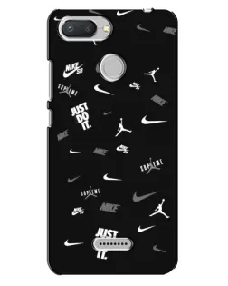 Чехол для Xiaomi Redmi 6 с картинкой «Nike Black Pattern»