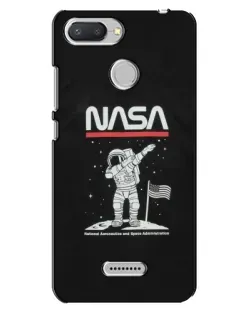 Чехол для Xiaomi Redmi 6 с картинкой «NASA — шагаем по Луне»