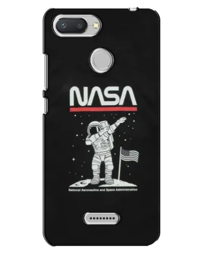 Чехол для Xiaomi Redmi 6 с картинкой «NASA — шагаем по Луне»