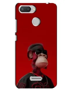 Чехол для Xiaomi Redmi 6 с картинкой «Bored Ape в красном»