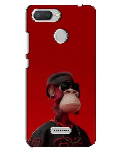 Чехол для Xiaomi Redmi 6 с картинкой «Bored Ape в красном»