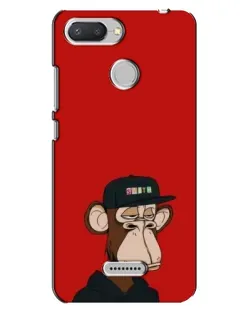 Чехол для Xiaomi Redmi 6 с картинкой «Bored Ape — красный фон»