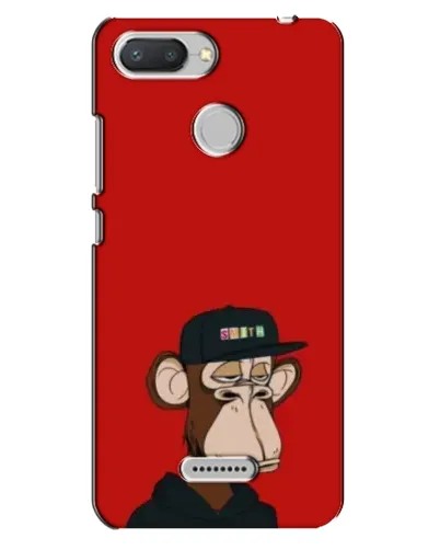 Чехол для Xiaomi Redmi 6 с картинкой «Bored Ape — красный фон»