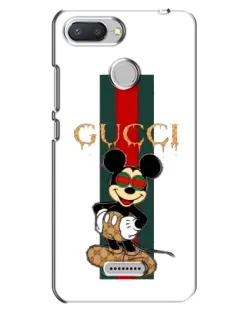 Чехол для Xiaomi Redmi 6 с картинкой «Микки Маус Gucci — полосы»