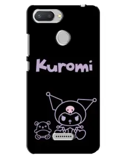 Чехол для Xiaomi Redmi 6 с картинкой «Kuromi — черный минимализм»