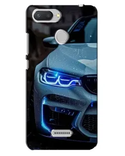Чехол для Xiaomi Redmi 6 с картинкой «Взгляд BMW с синими фарами»