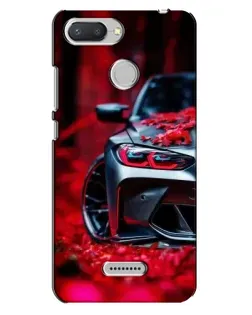 Чехол для Xiaomi Redmi 6 с картинкой «Спортивная BMW и цветы»