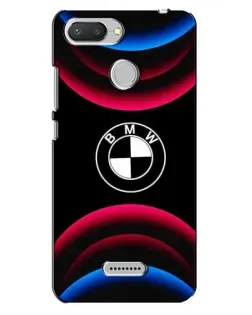 Чехол для Xiaomi Redmi 6 с картинкой «Логотип BMW и неоновые дуги»