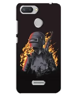 Чехол для Xiaomi Redmi 6 с картинкой «PUBG — огненный силуэт»