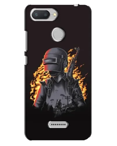 Чехол для Xiaomi Redmi 6 с картинкой «PUBG — огненный силуэт»