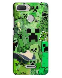 Чехол для Xiaomi Redmi 6 с картинкой «Криперы Minecraft»