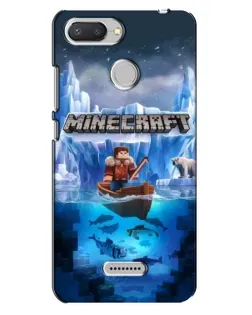 Чехол для Xiaomi Redmi 6 с картинкой «Minecraft ледяной мир»